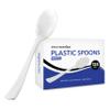 (125-Count) Plastic Spoons, Disposable Silverware for Dinner, Heavy Duty Utensils, Heavyweight Party Flatware, Bulk Cutlery in White - Stock Your Home view 1