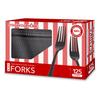 (125-Count) Plastic Forks, Disposable Silverware for Dinner, Heavy Duty Utensils, Heavyweight Party Flatware, Bulk Cutlery in Black - Stock Your Home view 1