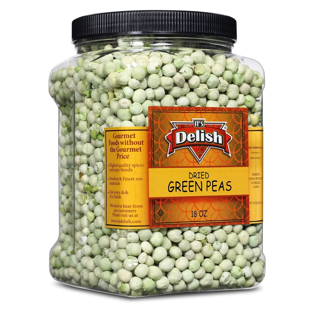 Gourmet Freeze Dried Peas by Its Delish, 18 Oz Jumbo Container Jar | Vegan and Kosher Dried Vegetables with Long Shelf Life for Convenient Meals and Cooking