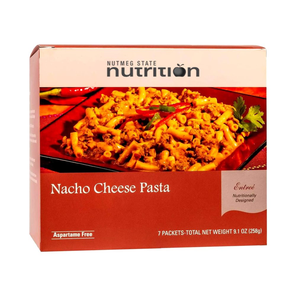 Nutmeg State Nutrition  High Protein Entree, Low Calorie, Low Carb, Bariatric Diet Friendly, Ideal Protein Compatible, Gluten Free, 7 Servings Per Box (Nacho Cheese Pasta)
