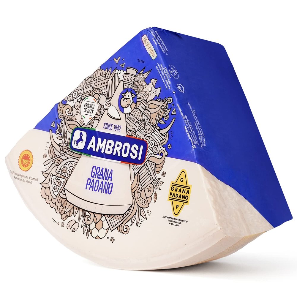 Italian Cheese Grana Padano DOP Hard Aged 18 Month - 1 lb / 454 g - GUARANTEED OVERNIGHT