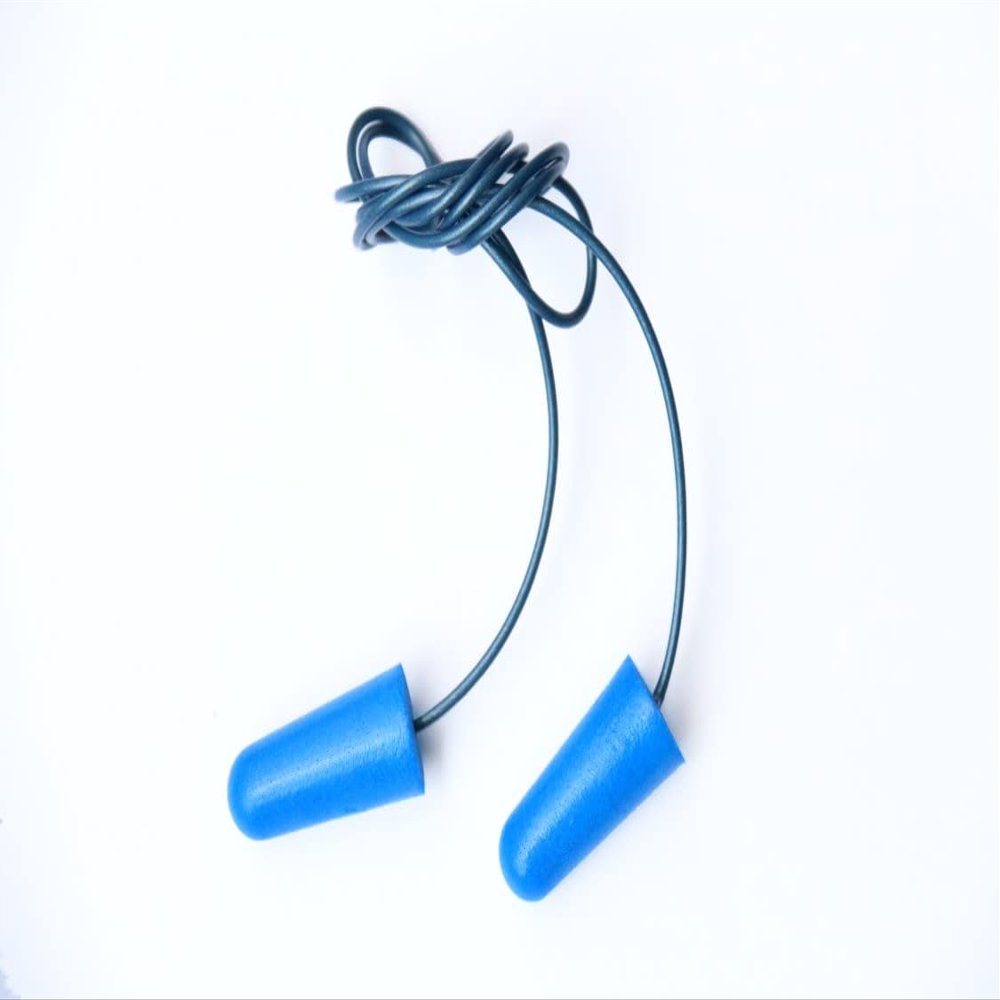 Cordova EPFCMD01 Encore Blue Metal Detectable Foam PU Ear Plugs, Blue PVC Corded, NRR 32 DB, 100-Pack