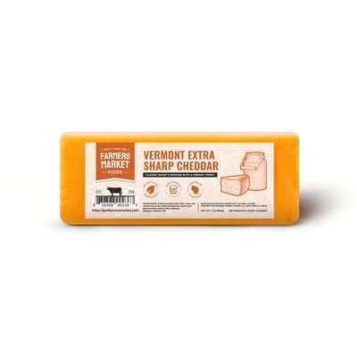 Farmers Market, Gluten Free, Keto, Paleo, Low Sodium, Zero Sugar, Wisconsin Cheese, 1-Pack, Vermont Extra Sharp Cheddar