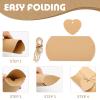 Saihisday 50PCS 5 x 3.5 Inches Kraft Pillow Boxes Large Kraft Pillow Candy Box Mini Foldable Gift Box Gift Boxes Jewelry Soap Packaging for Anniversary, Birthday, Graduation Halloween Party (Heart-shaped Blank Tag) view 4