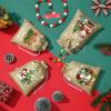 FLOE 24Pcs Christmas Burlap Gift Bags with Drawstring, 5x7in Christmas Linen Treat Bags with Tag Goody Gift Bag Small Jute Xmas Candy Reusable Gifts Wrapping Bag Xmas Holiday Party Favors Linen Sacks view 4