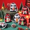 FLOE 36Pcs Burlap Christmas Drawstring Bags Buffalo Plaid Xmas Gift Bags Burlap Xmas Candy Small Christmas Linen Bag Goody Treat Sacks Reusable Gifts Wrapping Bag Holiday Party Favors view 3