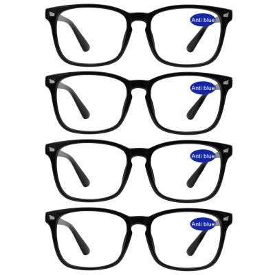 WEMOOTANTS 4 PACKS Blue Light Blocking Reading Glasses Women Computer Readers Filter UV 6.0 5.0 4.0 3.5 3.0 2.75 2.5 2.25 2.0 1.75 1.5 1.25 1.0 (4.00)