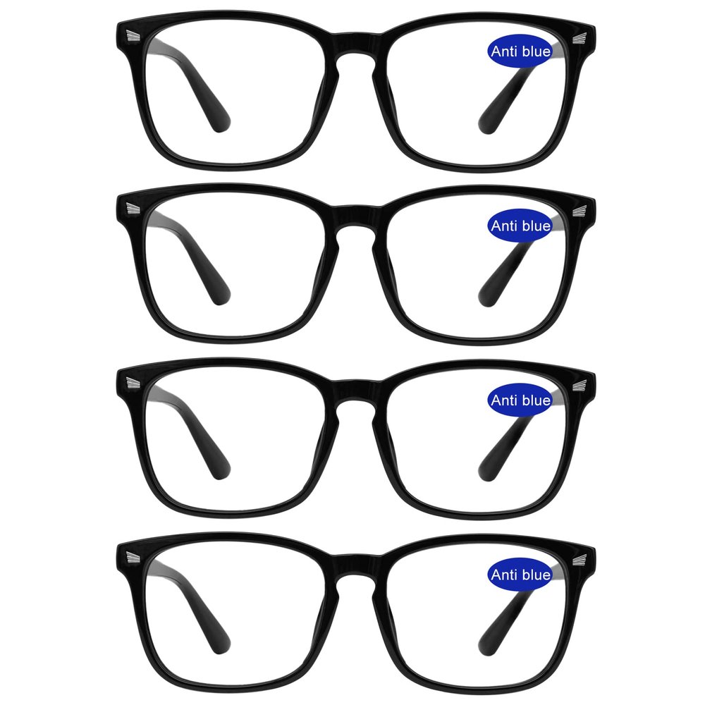 WEMOOTANTS 4 PACKS Blue Light Blocking Reading Glasses Women Computer Readers Filter UV 6.0 5.0 4.0 3.5 3.0 2.75 2.5 2.25 2.0 1.75 1.5 1.25 1.0 (4.00)