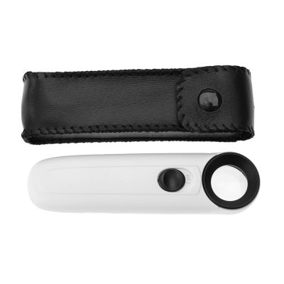 40X Magnification Handheld LED Magnifier for Visual Impairment Powerful Reading Maps Jewelry Watch Repair (MG6B-1B 40 Times)