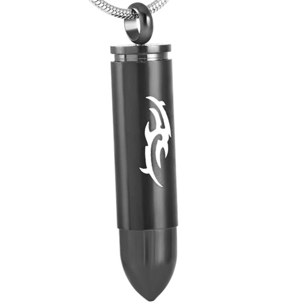 BIAIHQIE Bullet Stainless Steel Memorial Ash Keepsake Cremation Jewelry,ash Jewelry - Memorial Ash Keepsake