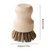 amboo Dish Scrub Brush for Kitchen Sink, Kitchen Dish Scrubber Cleaning Brush, Wooden Washing Dish Brush Scrubber, Bristles Brush for Washing Dish, Household Cleaning Cast Iron Brush Pots, Pans view 2