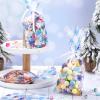 Boao 100 Pcs Christmas Cellophane Treat Bags Snowflake Goodie Candy Bag with Ribbon for Winter Holiday Christmas Party Supplies(Blue White Bag with White Ribbon) view 3