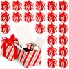 Sabary 25 Pcs Christmas Red Gift Boxes with Lids 4 x 4 x 4 Inches Candy Design Christmas Kraft Gift Boxes with Red Ribbons Small Present Box for Wedding Party Favor Birthday view 1