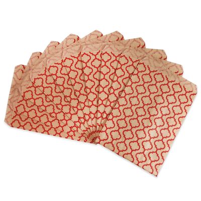CuteBox 200pcs Red Trellis Flat Paper Gift Bags (5" x 7") for Merchandise, Party Favors, Small Gifts, Handmade Goods, Arts and Crafts, Outdoor Events, Holidays, Weddings