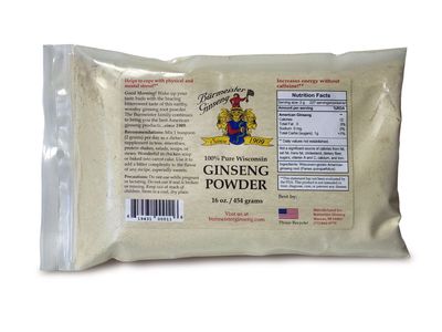 100% Pure American Ginseng Powder, 16 oz (454g), , , Non-GMO, Additives Free, Natural Energy, Enhance Mental and Physical Performance (16 oz.)