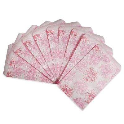 CuteBox Pink Flower Flat Paper Gift Bags 100pcs (4" x 6") for Merchandise, Crafts, Party Favors, Tradeshows, Retail, Handmade Goods, Arts and Crafts, Outdoor Events, Holidays, Weddings