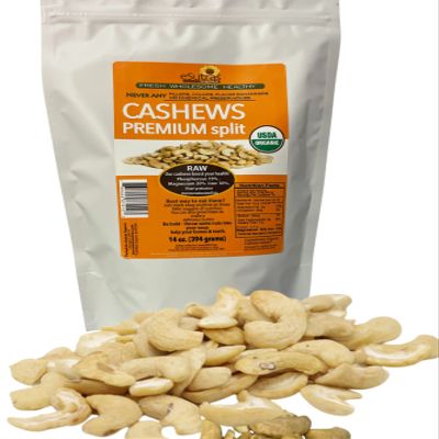 Organic Raw Cashews by eSutras Organics, Delicious nuts for snacking, baking, Fresh, tasty and healthy 14 oz