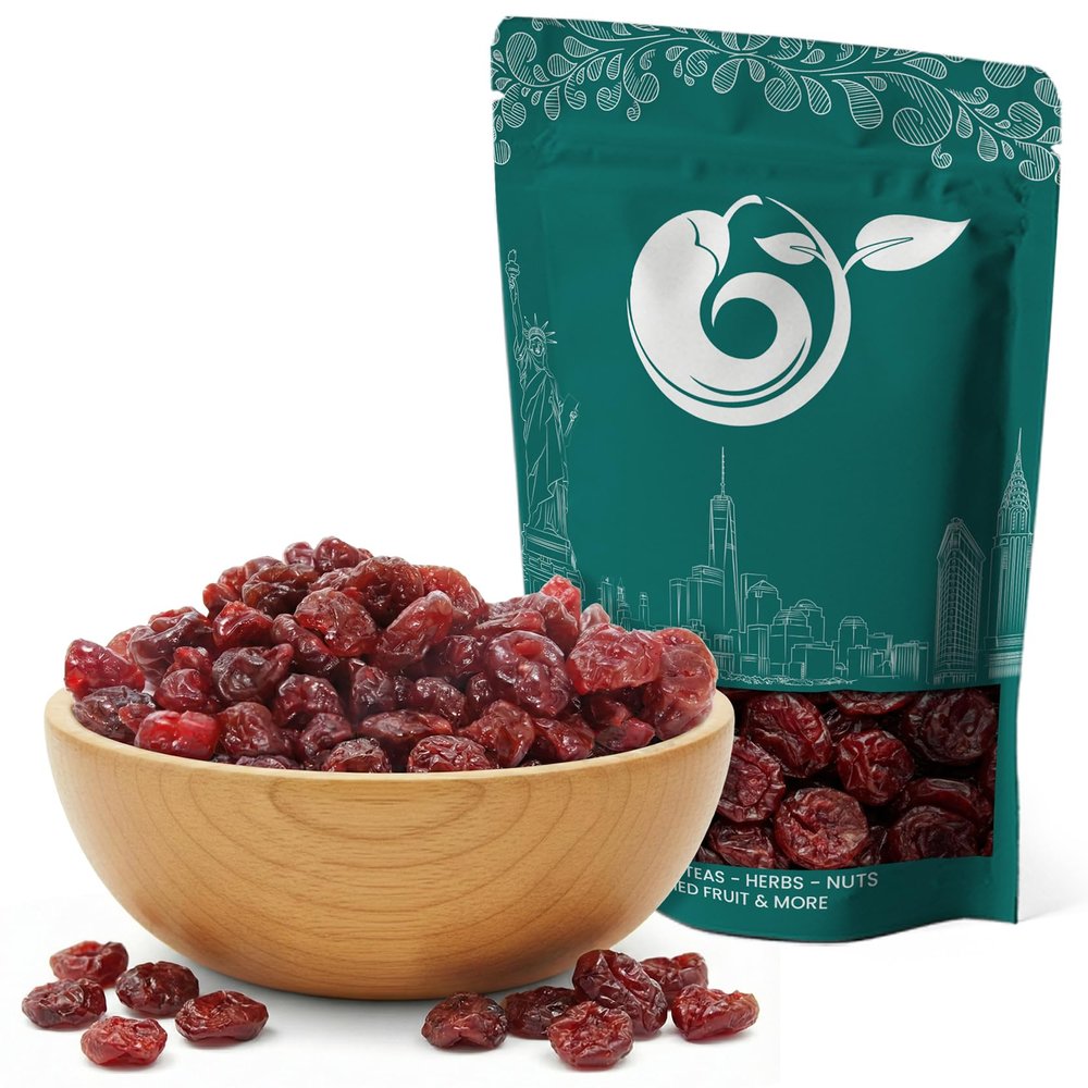 NY Spice Shop Whole Dried Cherries - 1 Pound Tropical Sweet & Tart Cherry Fruit Snacking - Dried Fruit Slices for Baking Smoothies - Cherries Tidbit for Dessert Party Decorations & Breakfast Toppings
