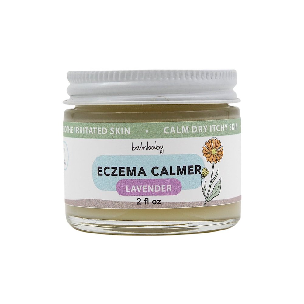 Balm Baby Eczema Calmer - Natural Organic Eczema Dry Skin Itch Relief Balm For Kids - Soothing Moisturizer with Calendula for Sensitive Skin - Glass Jar (Lavender)