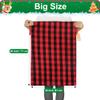 HRX Package 2pcs Cotton Santa Bag, 28x20 inch Plaid Fabric Drawstring Christmas Bags, Reusable Cloth Wrapping Bag with Gift Tag for Xmas Presents view 2
