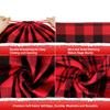 HRX Package 2pcs Cotton Santa Bag, 28x20 inch Plaid Fabric Drawstring Christmas Bags, Reusable Cloth Wrapping Bag with Gift Tag for Xmas Presents view 3