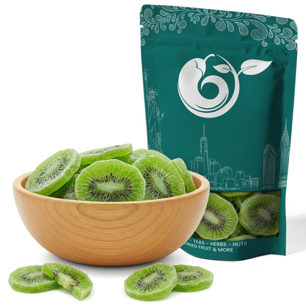 NY Spice Shop Natural Dried Kiwi Fruit Slices - 3 Pound Dry kiwi slices Snacking - Chewy kiwis pieces for Baking Smoothies Tropical Fruit Treat - Tropical Kiwis piece for Trail Mix Dessert Party Snack