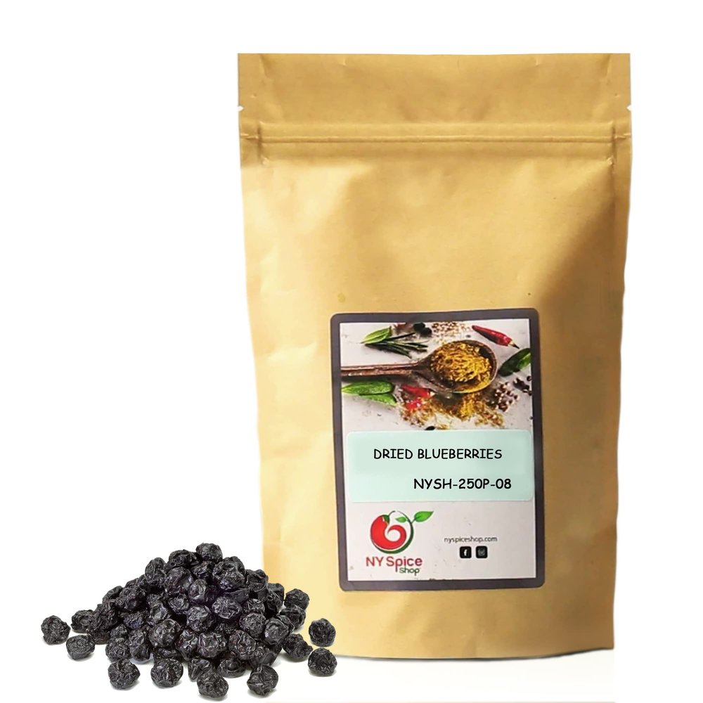 NY SPICE SHOP Whole Dried Blueberries - 8 Ounces Dried Blueberries - Blue Berries Fruit - Dehydrated Blueberries Fresh Bulk, Blueberry Raisins - Dry Fruits,