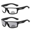 Transition Photochromic Bifocal Reading Glasses Men Sports Square Wrap Around Readers Sunglasses Anti UV Ray Eyestrain (black, 3, multiplier_x) view 1