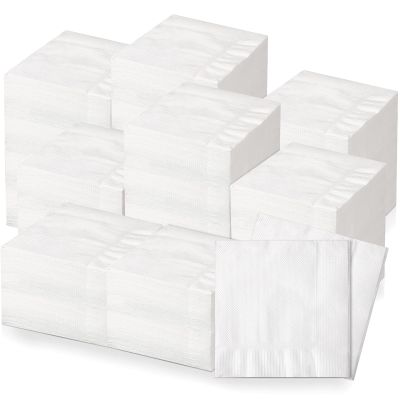 Kisston 2000 Count Cocktail Napkins Bulk White Cocktail Napkins Paper 1 Ply Folded Bulk for Kitchen Wedding Beverage Hand Towel Paper for Restaurants Bar Party