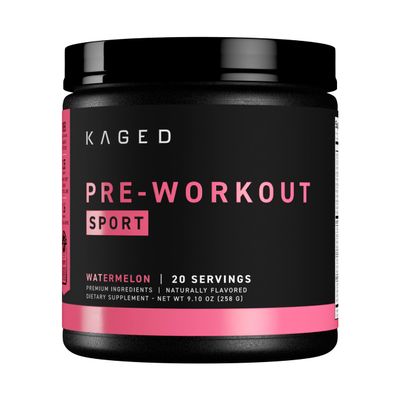 Kaged Sport Pre Workout Powder for Men & Women, Watermelon, Sport Certified, 188mg Caffeine, Nitric Oxide Supplement, Beta Alanine for Energy, Weightlifting, Cardio Endurance & Strength, 20 Servings