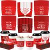 Remerry 180 Pack Christmas Coffee Cup Sleeves Christmas Disposable Paper Cup Sleeves Fit 12 and 16 oz Coffee Cups for Holiday Xmas Hot Chocolate Cocoa Cold Beverage Party Supplies view 1