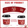 Remerry 180 Pack Christmas Coffee Cup Sleeves Christmas Disposable Paper Cup Sleeves Fit 12 and 16 oz Coffee Cups for Holiday Xmas Hot Chocolate Cocoa Cold Beverage Party Supplies view 2