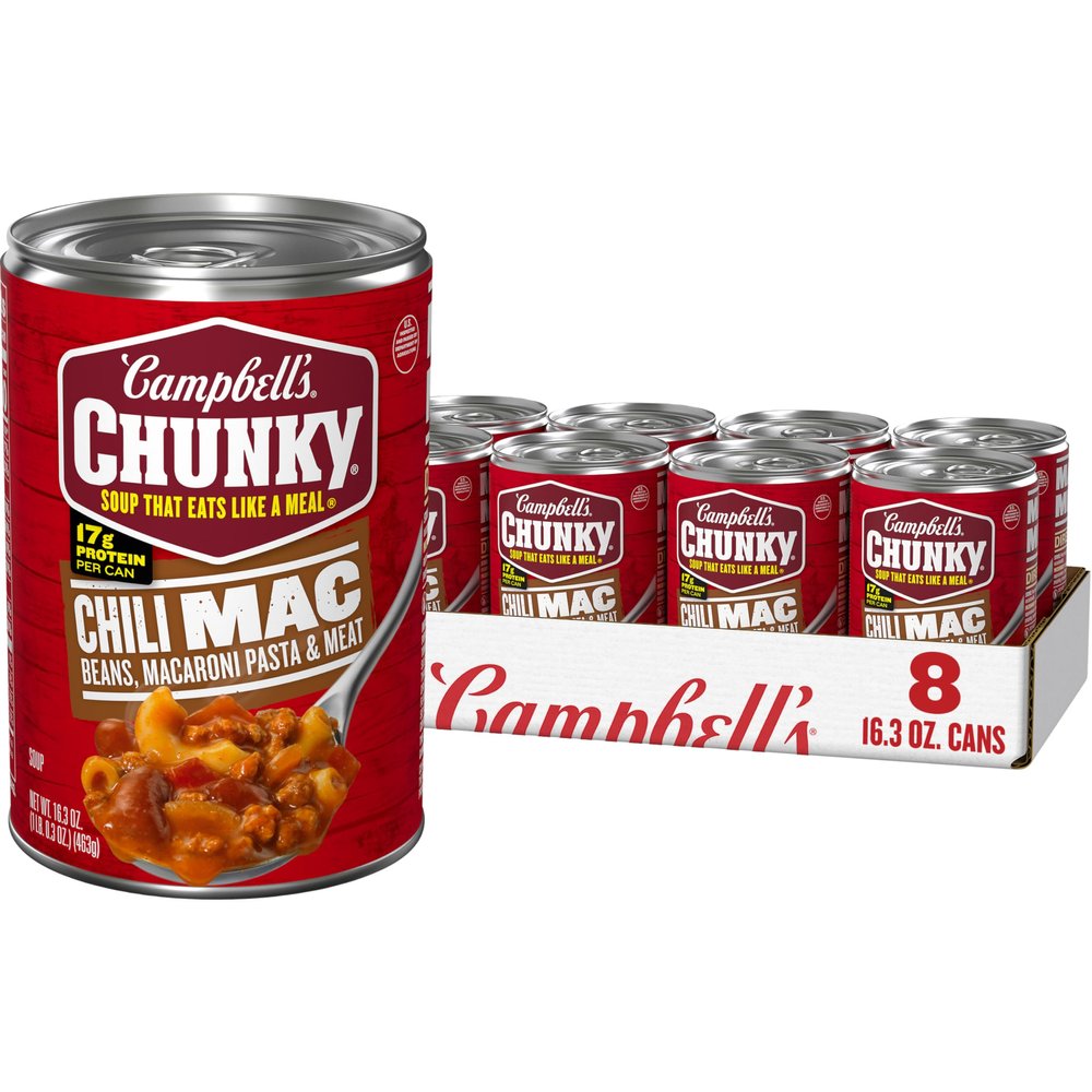 Campbell's Chunky Soup, Chili Mac, 16.3 Oz Can (Case of 8)