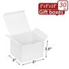 Xxcxpark 30 PCS White Gift Boxes 5x5x3.5 Inches, Decorative Party Favor Kraft Paper Gift Packaging Box with Lid for DIY Crafting, Cube, Cupcake, Kraft Present Boxes for Birthday, Wedding view 2