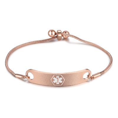 JewelOra Custom Medical Alert Bracelets for Women, Personalized Engraved Emergency Medical Bracelets Adjustable Med Alert Link Bracelet Jewelry