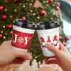 Meanplan 60 Set 12 oz Christmas Disposable Coffee Cups with Lids Sleeves and Stir Straws Xmas Paper Leak Proof Hot Coffee Cups Mug for Cocoa Cold Drinks Hot Chocolate Beverage Christmas Party Supplies view 4