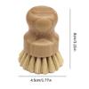 Dishwashing Brush Bamboo Palm Brush Circular dishwashing Brush Pot Kitchen Sink dishwashing Brush Bamboo dishwashing Brush Suitable for Kitchen Restaurant dishwashing Kitchen Cleaning Tools view 4