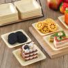 100 Pcs Disposable Square Palm Bowls Palm 4.3 x 3.94 Inch Leaf Bowls Bamboo Disposable Plates Square Wood Plates for Birthday Party, Wedding Events, Appetizer, Dessert, Catering and Home Use view 4