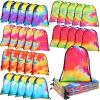 Zhengmy Tie Dye Party Favor Bags 10 x 7 Inch Candy Goodies Treat Bags Drawstring Colorful Birthday Gift for Tie Dye Supplies Beach Party(32 Pack,Graffiti Style) view 1