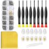 Eyeglass Repair Kit with Glasses Screws - Contains Precision Screwdriver kit and Nose Pads, Cleaning Cloth, Tweezers, Complete Glasses Repair Kit view 1