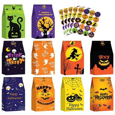 MIMURHYL Halloween treat bags 40psc Small Paper Treat Bags Trick or Treat, Candies, Snacks, Party Supplies (colorful01)
