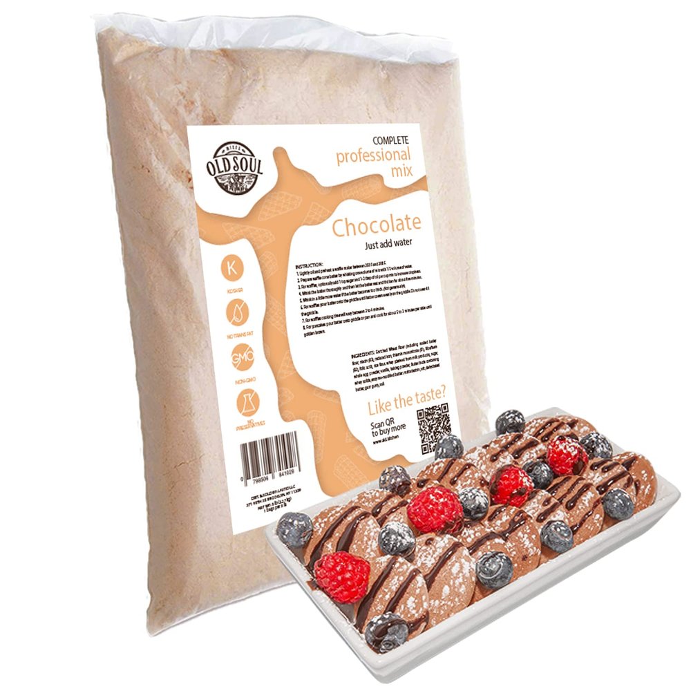 ALDKitchen Poffertjes Waffle Mix | Chocolate & Vanilla Flavour | Soy & Nut free | Mini Dutch Pancake Batter (Chocolate, 5 Pound (Pack of 1))