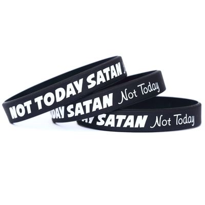 SayitBands 3 of Not Today Satan, Not Today Bracelet Wristbands