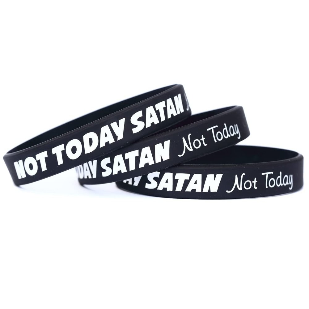 SayitBands 3 of Not Today Satan, Not Today Bracelet Wristbands