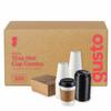 Comfy Package [Case of 300 12 oz. Disposable Coffee Cups with Lids and sleeves - To Go Paper Hot Cups for Travel and Office Use view 1