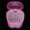 Denture Bath Case Box, Retainer Holder Cup Storage Soak Container with Strainer Basket, Care Retainer Case, Portable Travel Case, False Teeth Container () view 4