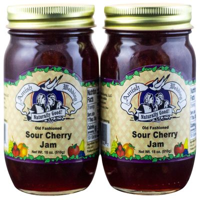 Amish Wedding Sour Cherry Jam 18oz (Pack of 2)