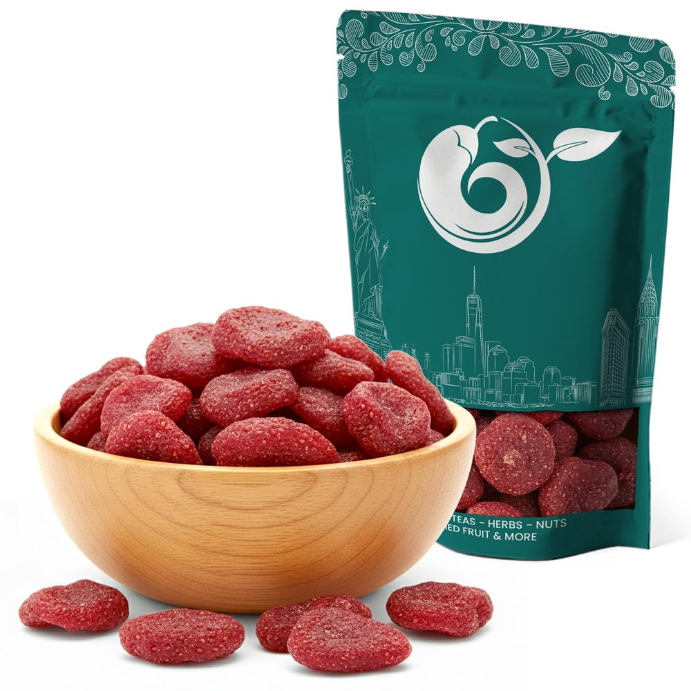 NY Spice Shop Whole Strawberry Dried Fruit - 8 Ounces Natural Dried Strawberries Fruit Snacking - Dehydrated Natural Bulk Dry for Baking - Healthy for Dessert Party Snack