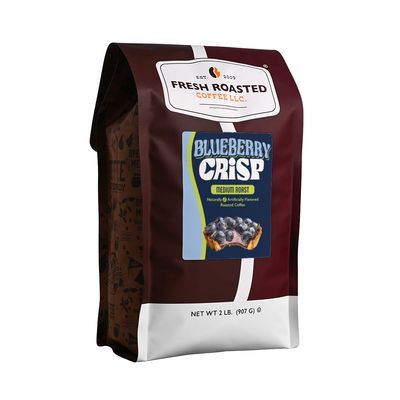 Fresh Roasted Coffee, Blueberry Crisp Flavored Coffee, 2 lb (32 oz), Medium Roast, Kosher, Ground 2 Pound (GROUND) 1