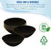 Disposable Plastic Plates with Rim Design, Organic Round Dinnerware Bulk Order for Wedding, Birthday & All Occasions (Black with Gold, 60 Bowls (32 oz Bowls)) view 3